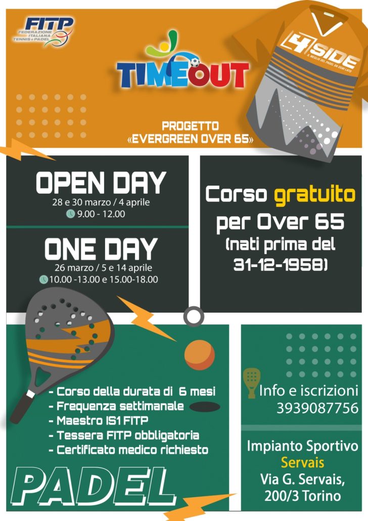 Open Day Corso Padel Over 65 2023